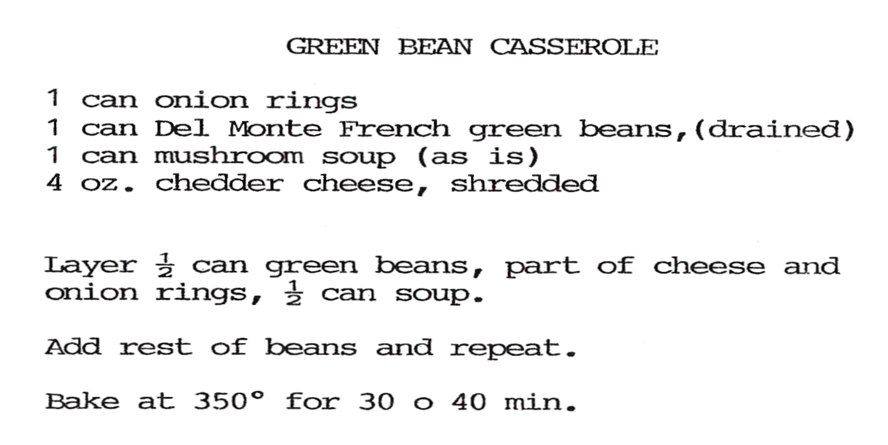 Green Bean Casserole Image